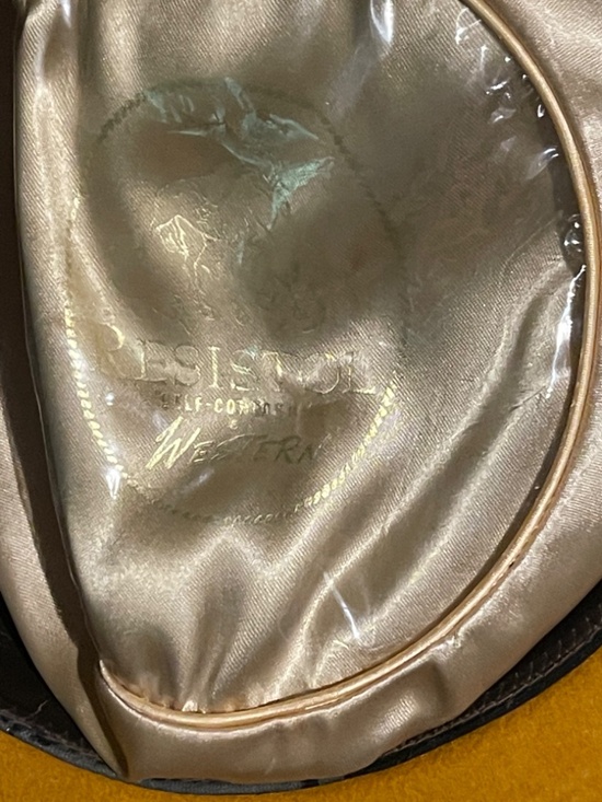 READ Vtg Resistol Western Self Conforming Felt Cowboy Hat Mustard Yellow 7 1/4 main image 14